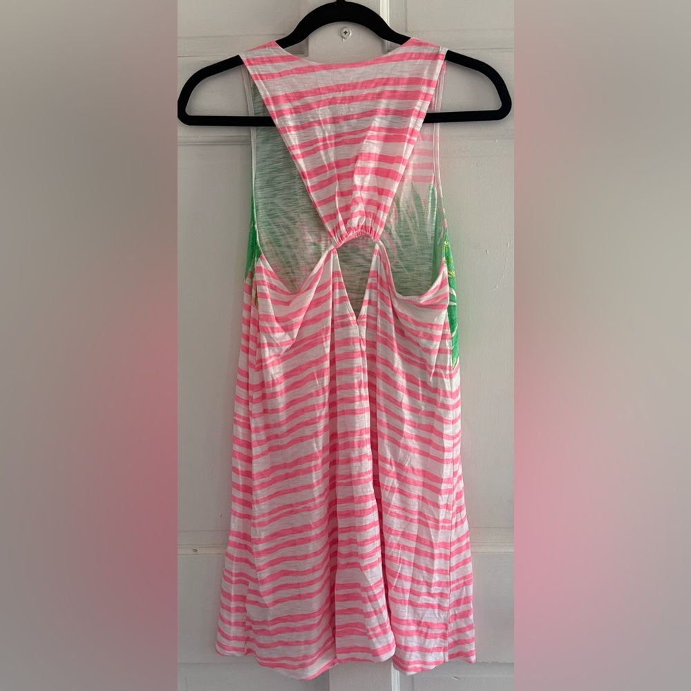 Lilly Pulitzer Whitney Gone Coconuts Swing Dress Cover Up XS Pink Green - Picture 8 of 9